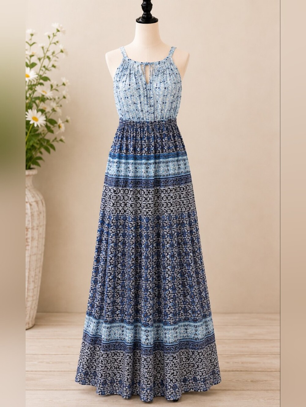 FLEUR BLEUE FLORAL MAXI DRRSS